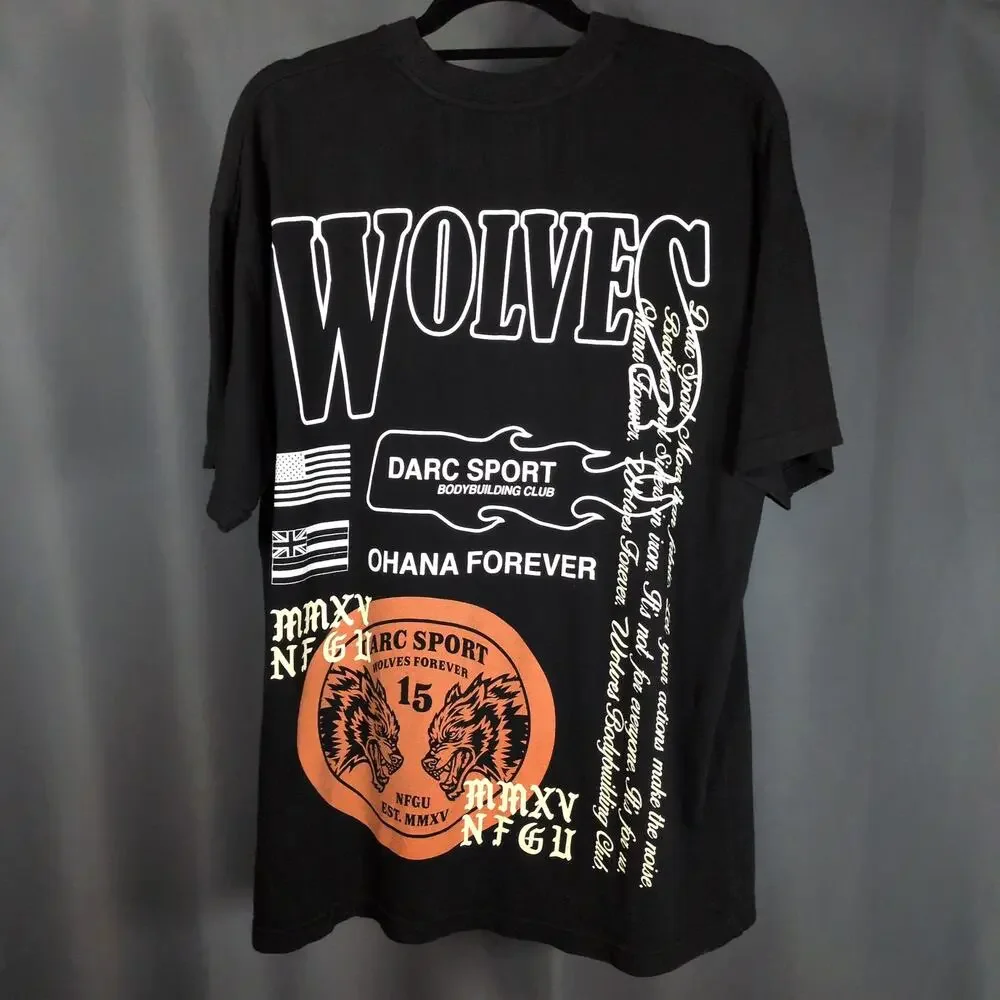 Darc Sport Bodybuilding Club MMXV NFGU Black T-Shirt Wolves Ohana Forever Medium - Picture 4 of 7